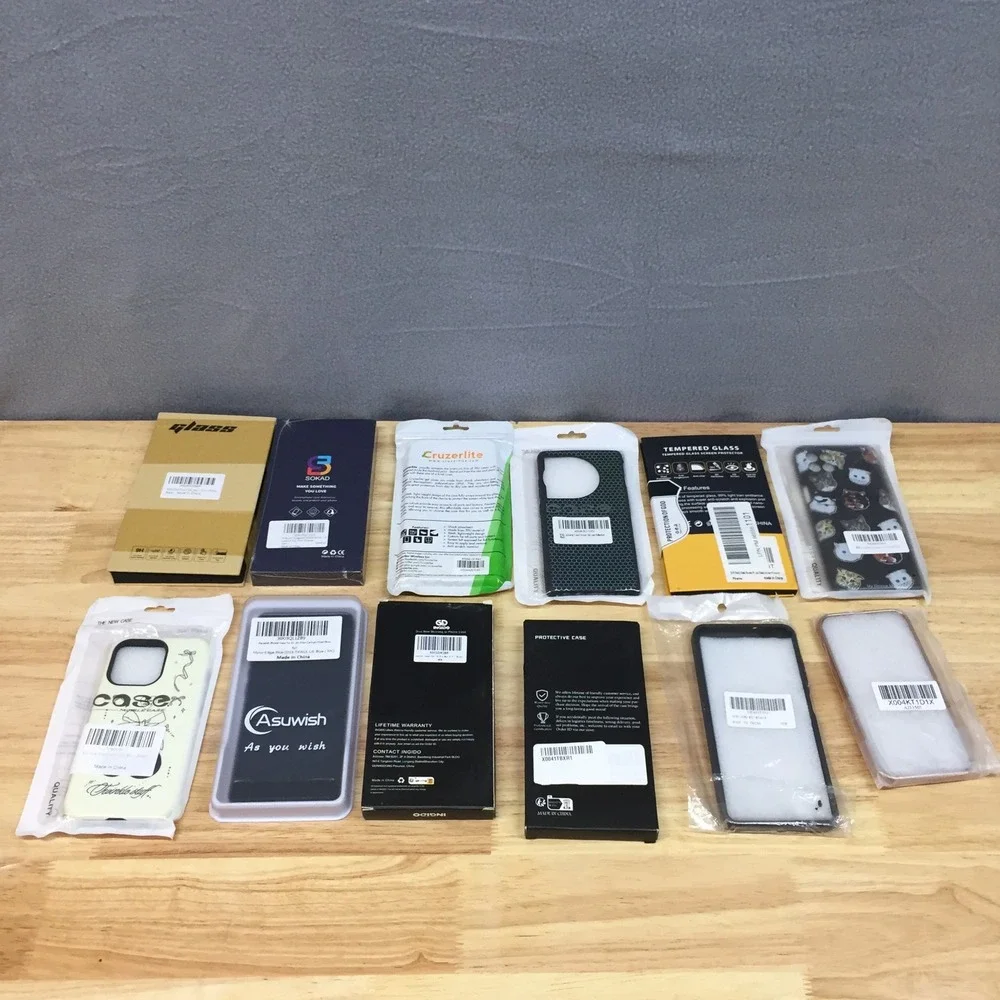 Lot of 12 New Phone Cases & Screen Protectors iPhone Pixel Moto Mixed Bundle